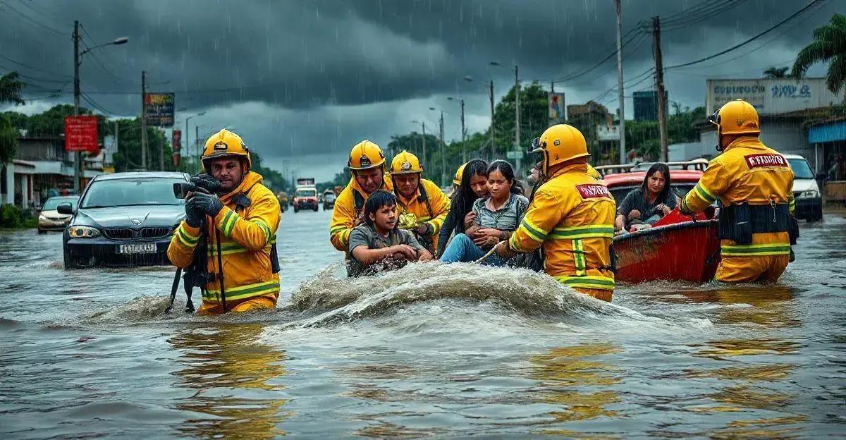 Bombeiros Resgatam 8 Pessoas Durante Alagamento em Goiânia