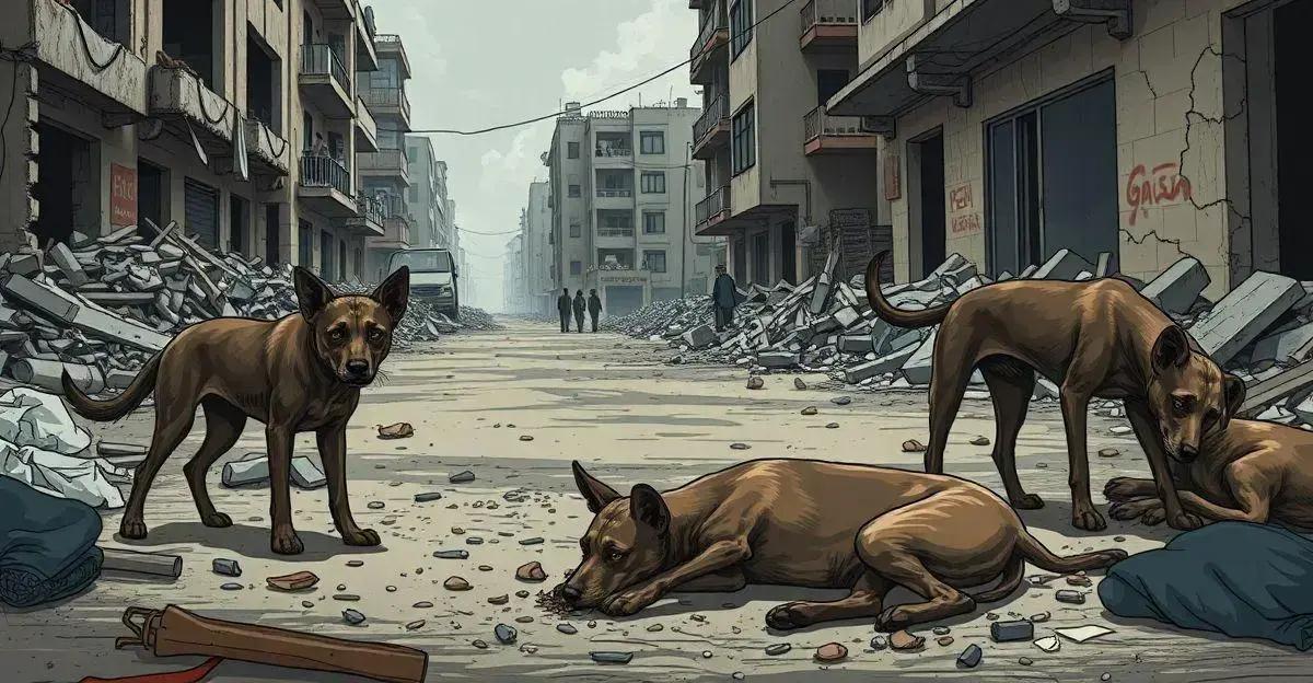 Cachorros em Gaza: Aterrorizante Cena de Fome e Desespero