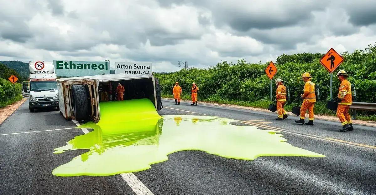 Carreta Tomba com 31 Mil Litros de Etanol na Ayrton Senna