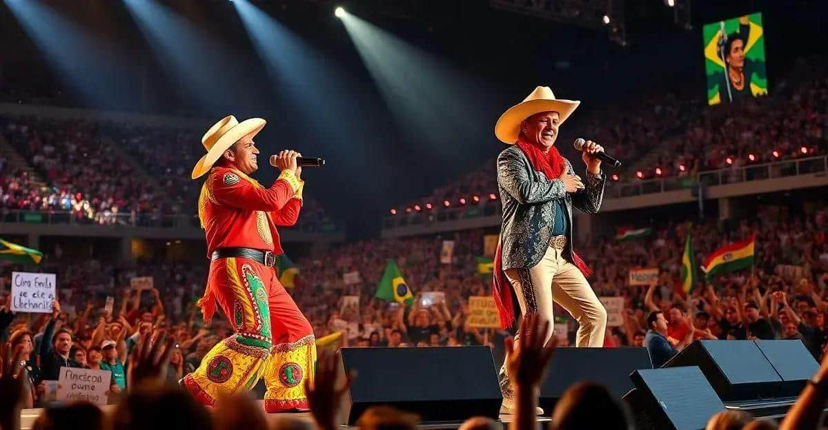 Chitãozinho e Xororó Cantam "Evidências" com Bruno Mars em SP