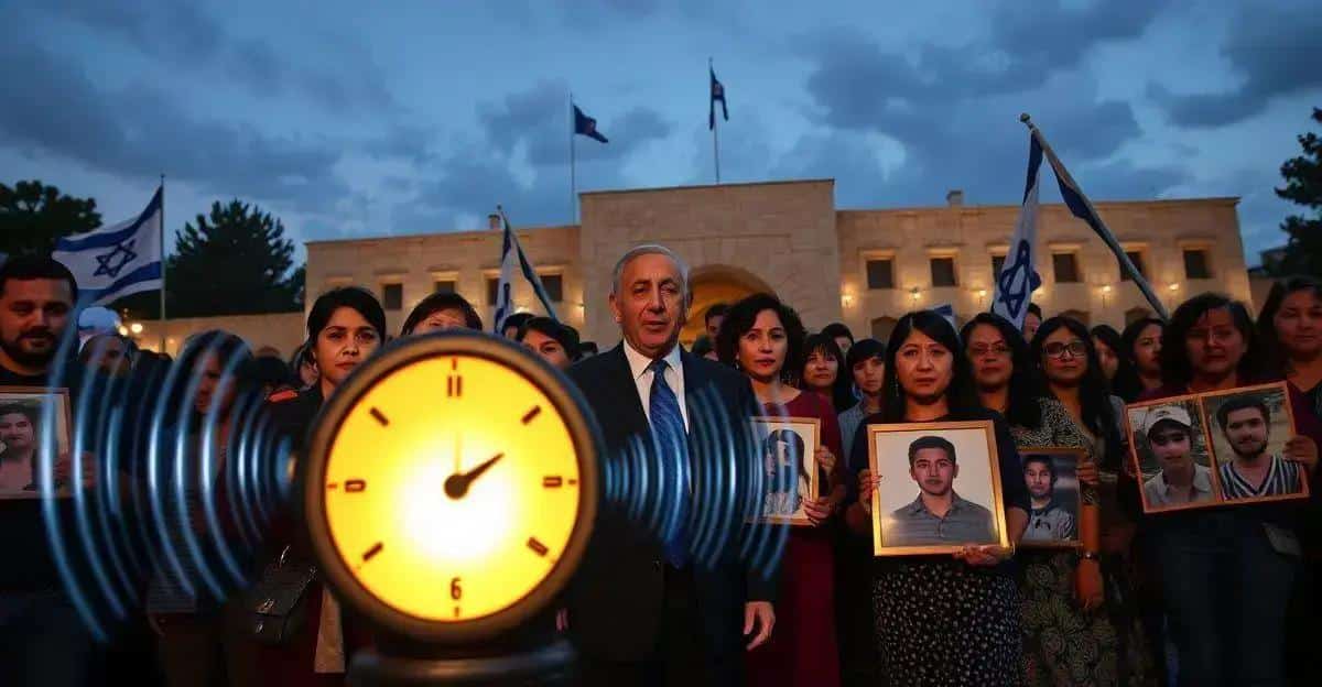 Famílias de Reféns Israelenses Soam Sirene em Protesto