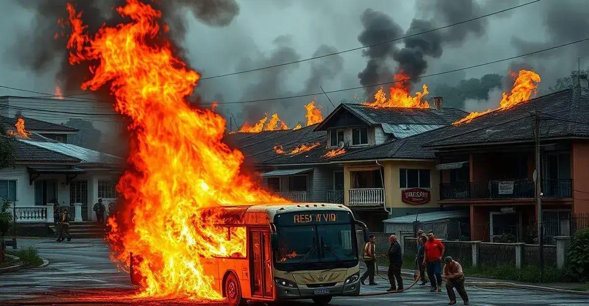 Incêndio em Ônibus: Criminosos Atacam e Atingem Casas em Minas Gerais