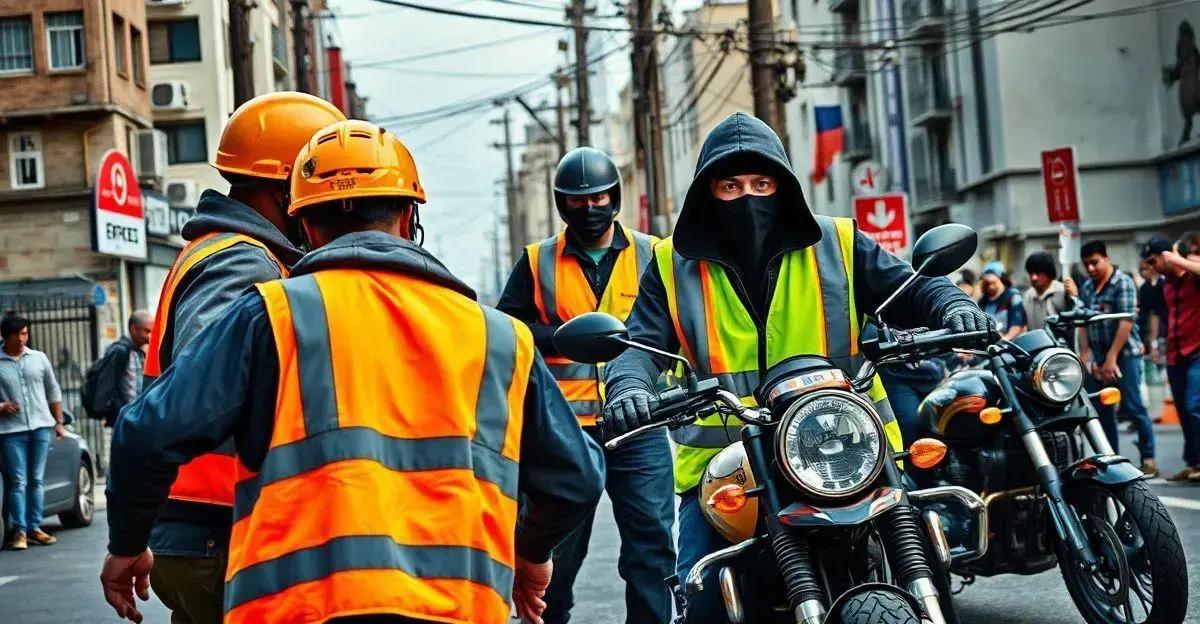 Vídeo: Assalto a equipe da Light termina em moto arrastada