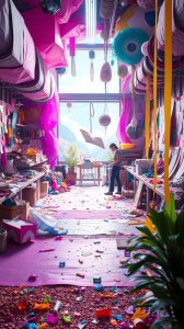 Artista de SP Exibe Jaqueta com Pintura de Amizade