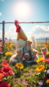 Galinha Adota Gatos e Surpreende Dona em Itapecerica, MG