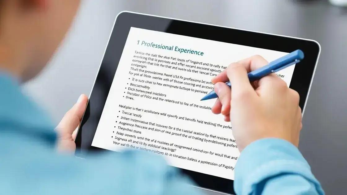 Como descrever suas experiências profissionais