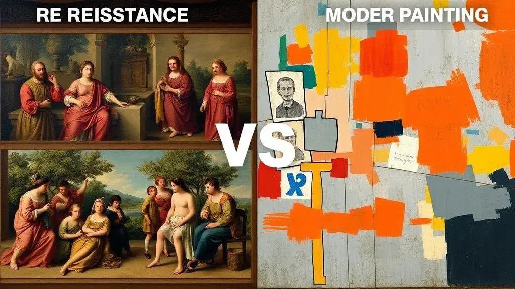 Comparação entre pintura renascentista e moderna