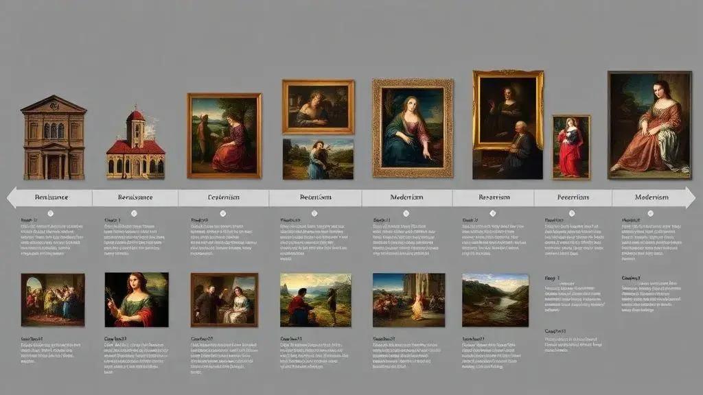 A evolução dos estilos de pintura no tempo